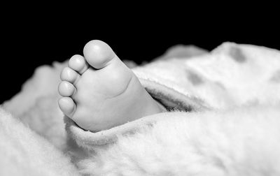 Close-up of baby foot