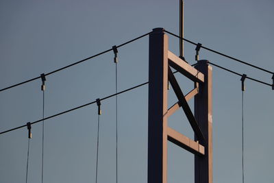 Low angle view of bridge against clear sky