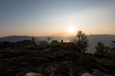 Scenic view of landscape against sky during sunset