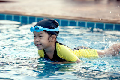 Girl in swimming pool