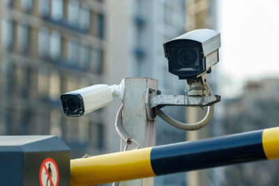 Close-up of security camera