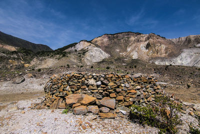 Scenic view of rocky mountains against sky