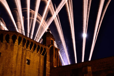 Low angle view of illuminated building