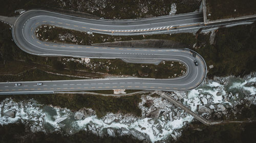 High angle view of road