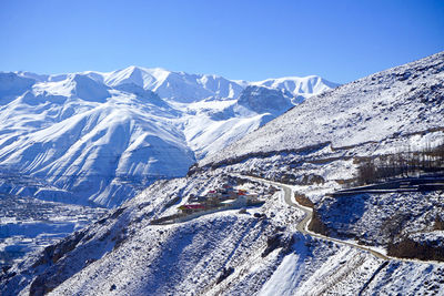 Winter snowy mountain lanscape in iran