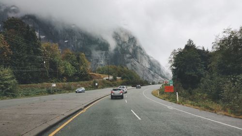 Road passing through mountains