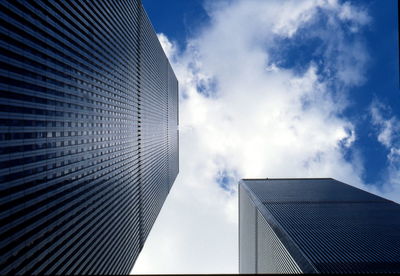 Low angle view of modern building against sky