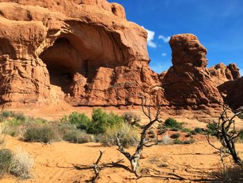 Rock formation on arid landscape