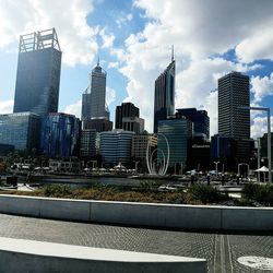 View of skyscrapers in city