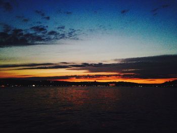 Scenic view of sea against sky at sunset