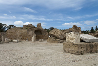 Old ruins at byrsa against sky