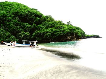 Tourists on beach