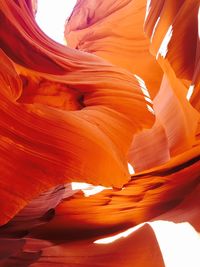 Sunlight falling on rock formations at antelope canyon