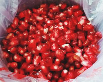 Close-up of cherries in market stall