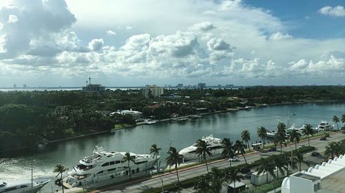 View of river against cloudy sky