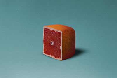 Sliced grapefruit cube