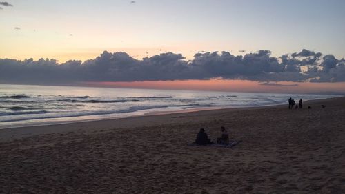 Scenic view of sea at sunset