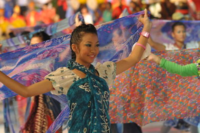 Dancers performing on street