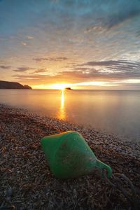 Scenic view of sea during sunset