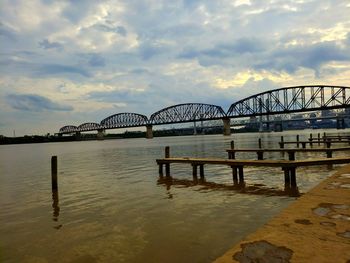 Bridge over river against sky