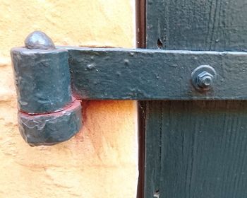 Close-up of metal door