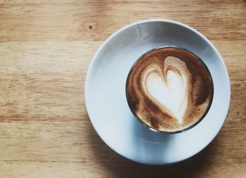 Directly above shot of coffee on table