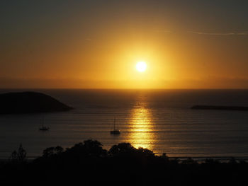 Scenic view of sea at sunset