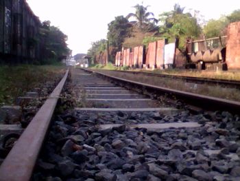 Surface level of railroad tracks