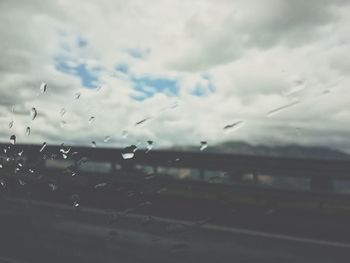 View of rain drops on window