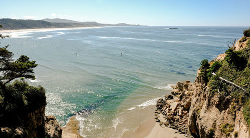 High angle view of sea against sky