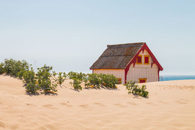 Costa de caparica is the famous tourist destination, with the typical tiny colorful house