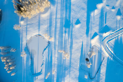 Full frame shot of blue paint