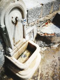 High angle view of fountain