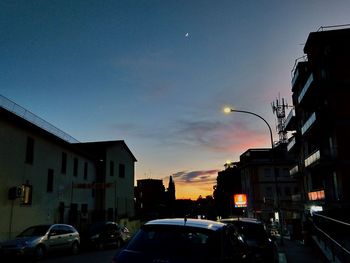 Low angle view of city at night