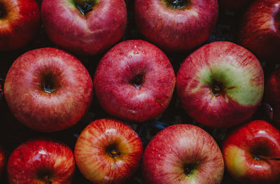 Full frame shot of apples in market