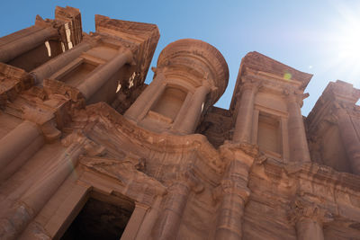 Low angle view of temple against sky