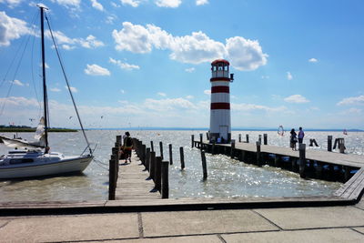 Lighthouse by sea