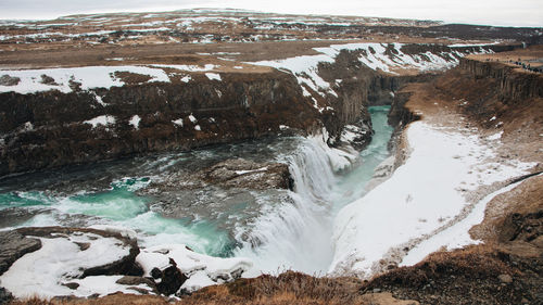 Scenic view of waterfall
