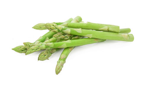 High angle view of chopped leaf against white background