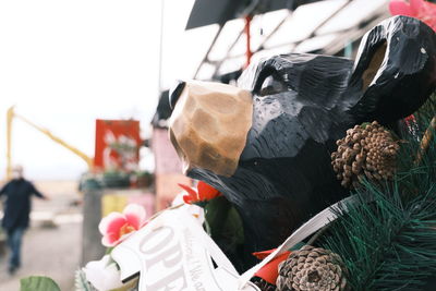 Close-up of cake in basket