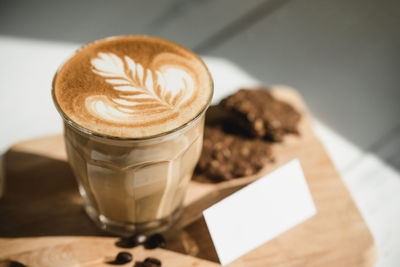 Coffee cup on table