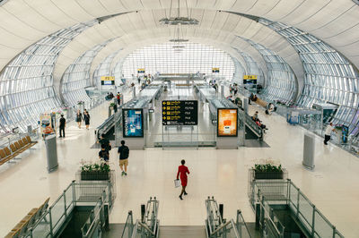 Group of people in tunnel