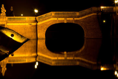 Illuminated built structure at night