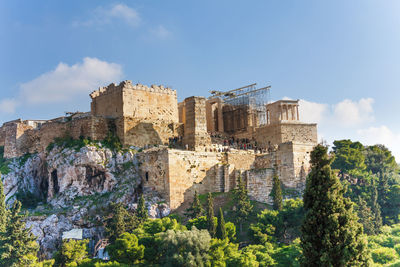 Low angle view of historical building against sky