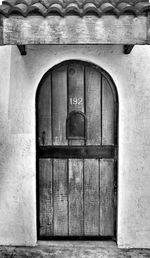 Closed door of old building