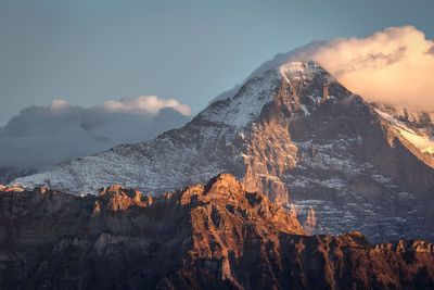 The famous eiger nordwand in grindelwald, switzerland