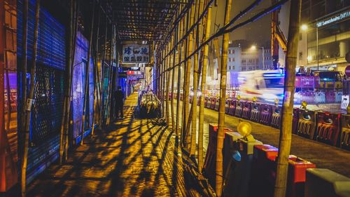 Bamboo scaffolding at construction site