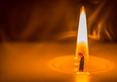 Close-up of lit candle