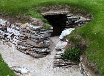 High angle view of rocks on landscape