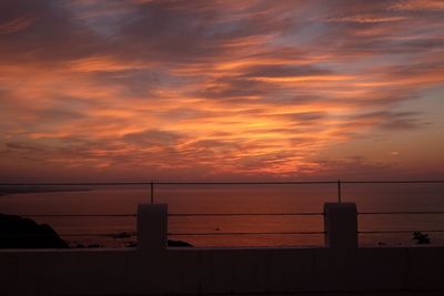 Scenic view of sea at sunset